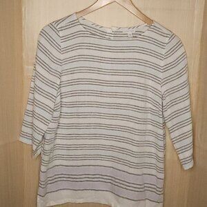 J. Jill Love Linen Pastel Striped Linen Tunic Medium
